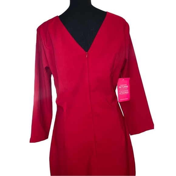 NWT Little Mistress Red Lace Trimmed Formal Dress- Size 12Tall - Picture 7 of 9